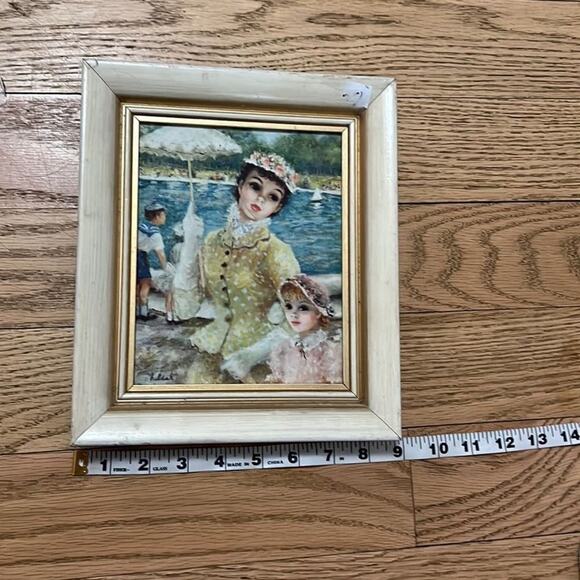 VINTAGE HULDAH PRINT FRAMED SIGNED THE SAILBOAT‎ POND - Picture 4 of 5